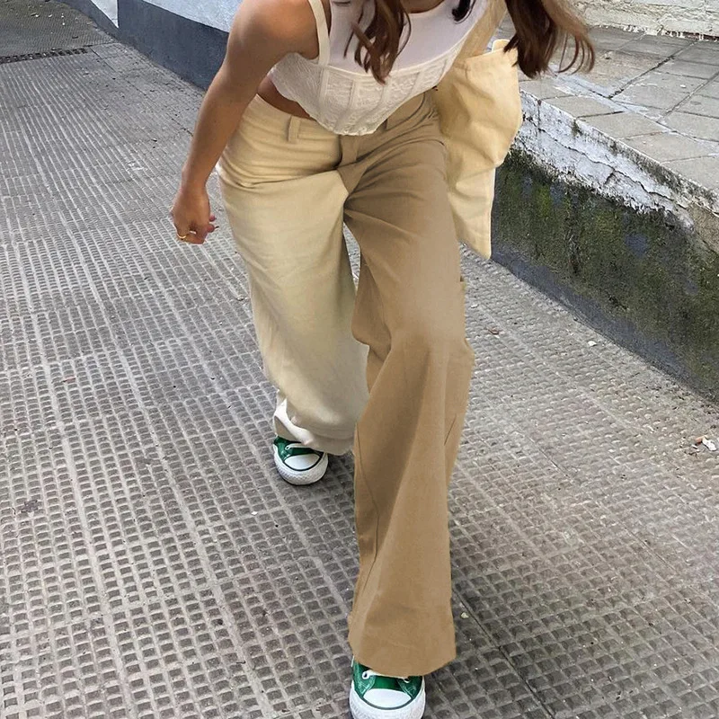 Women's Patchwork Stitching Straight Wide Leg Pants Women's High Waist Zipper Trousers Street Fashion Ladies Casual Pants
Women's Patchwork Stitching Straight Wide Leg Pants Women's High Waist Zipper Trousers Street Fashion Ladies Casual Pants