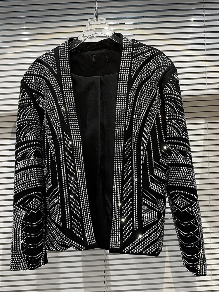HIGH STREET Newest 2023 Designer Fashion Women Stunning Metal Rivet Beaded Jacket
HIGH STREET Newest 2023 Designer Fashion Women Stunning Metal Rivet Beaded Jacket