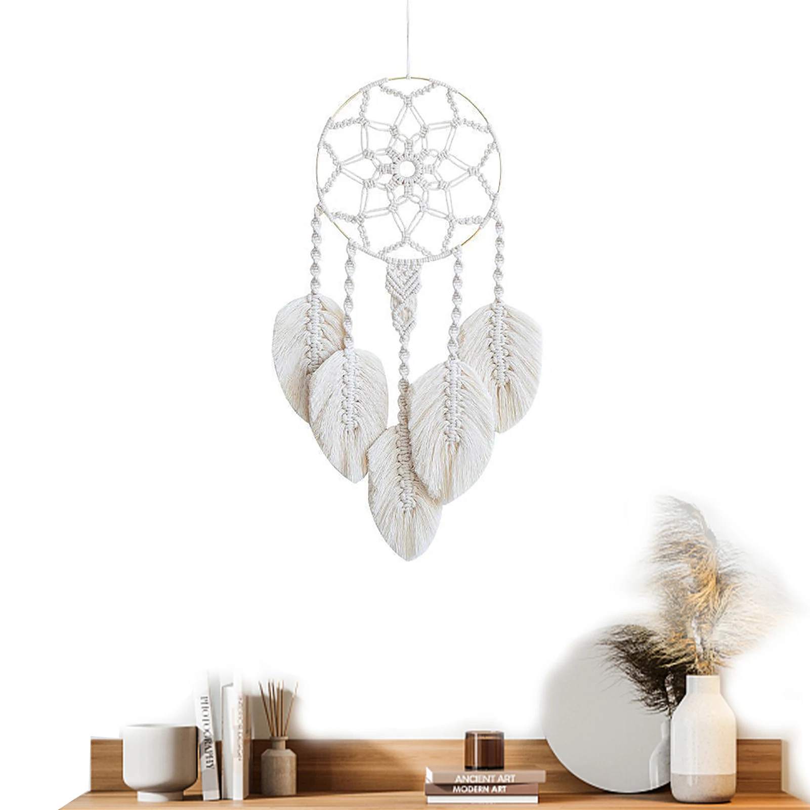 

Boho Wall Tapestry White Boho DreamCatchers Wall Decor For Bedroom Living Room 25.59 X 9.84 Inches