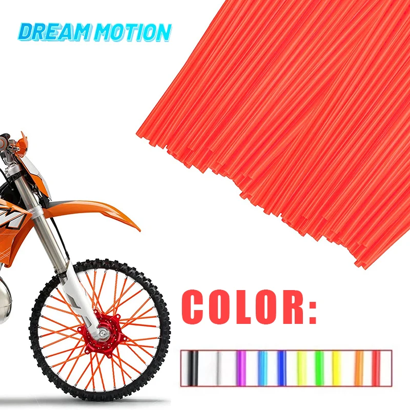 

35Pcs Motorcycle Wheel Spoked Protector Wraps Rims Skin Trim Covers Pipe For Motocross Bicycle Bike Cool Accessories 7 Colors