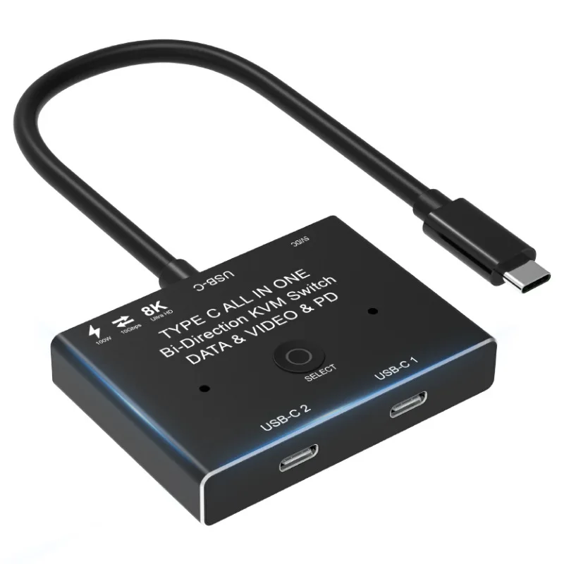 Сплиттер USB Type-C для передачи данных, 1x2/2x1 квм, 8K, 30 Гц, 4K, 120 Гц, 10 Гбит/с, PD 100 Вт
Сплиттер USB Type-C для передачи данных, 1x2/2x1 квм, 8K, 30 Гц, 4K, 120 Гц, 10 Гбит/с, PD 100 Вт