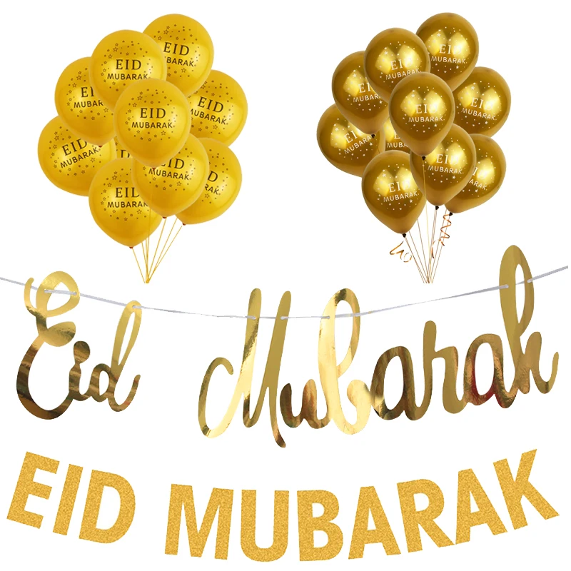 EID MUBARAK Decoration Black Gold Bunting Garland Banner With Balloons Islamic Muslim Mubarak Ramadan Decor Eid Party Supplies
EID MUBARAK Decoration Black Gold Bunting Garland Banner With Balloons Islamic Muslim Mubarak Ramadan Decor Eid Party Supplies