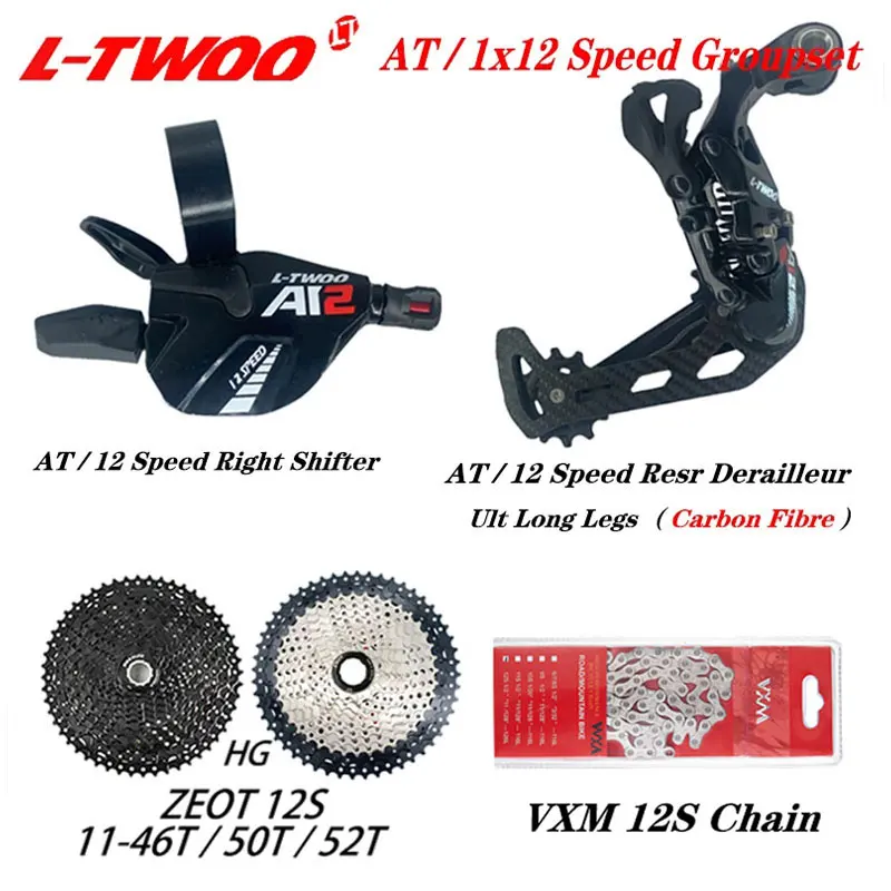LTWOO AT12 1x12 Speed Derailleurs Groupset Bicycle 12v Right Shift Lever RD VXM X12 Chain ZEOT Cassette 46T 50T 52T M6100 M8100
LTWOO AT12 1x12 Speed Derailleurs Groupset Bicycle 12v Right Shift Lever RD VXM X12 Chain ZEOT Cassette 46T 50T 52T M6100 M8100