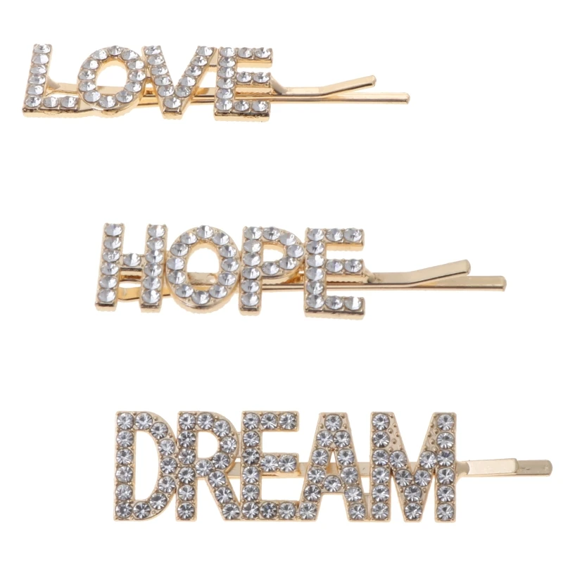 3Pcs/Set Ladies Girl Minimalist Style Hair Clips Metal Alloy Pretty LOVE HOPE DR 
3Pcs/Set Ladies Girl Minimalist Style Hair Clips Metal Alloy Pretty LOVE HOPE DR