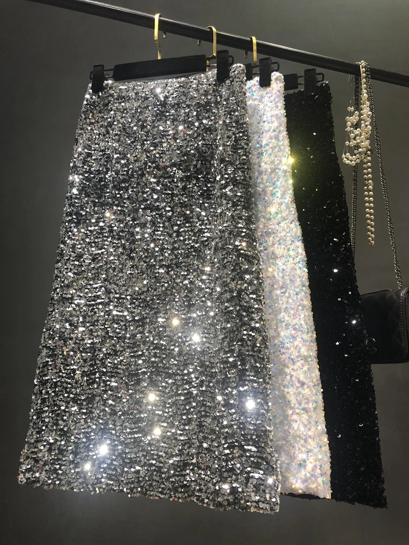 Spring and Autumn Ladies Sequin Skirt High Waist Slim Fit Slim Mid Length A-Line Skirt 2023
Spring and Autumn Ladies Sequin Skirt High Waist Slim Fit Slim Mid Length A-Line Skirt 2023