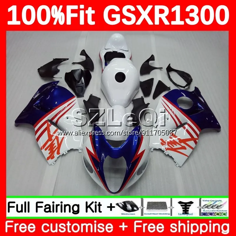 white blue Hayabusa For SUZUKI GSXR1300 GSXR 1300 CC 1996 1997 1998 1999 00 2001 2002 2003 2004 2005 2006 2007 Fairing 87LQ.129
white blue Hayabusa For SUZUKI GSXR1300 GSXR 1300 CC 1996 1997 1998 1999 00 2001 2002 2003 2004 2005 2006 2007 Fairing 87LQ.129