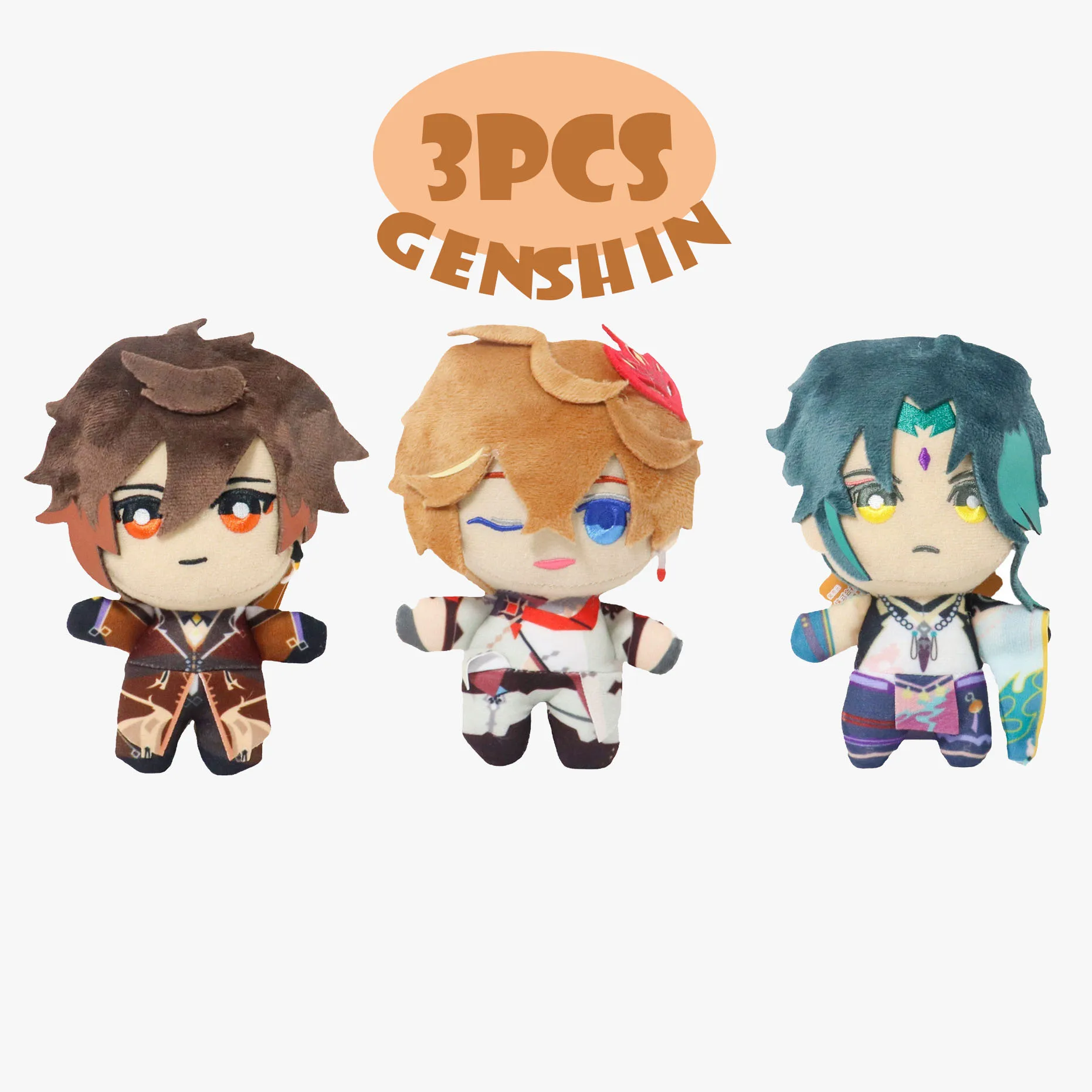 3pcs Anime Cartoon Zhongli Tartaglia Plush Genshin Doll Game Pendant Doll Toys Xiao Plushie Keychain Stuffed Soft Toy For Gift
3pcs Anime Cartoon Zhongli Tartaglia Plush Genshin Doll Game Pendant Doll Toys Xiao Plushie Keychain Stuffed Soft Toy For Gift