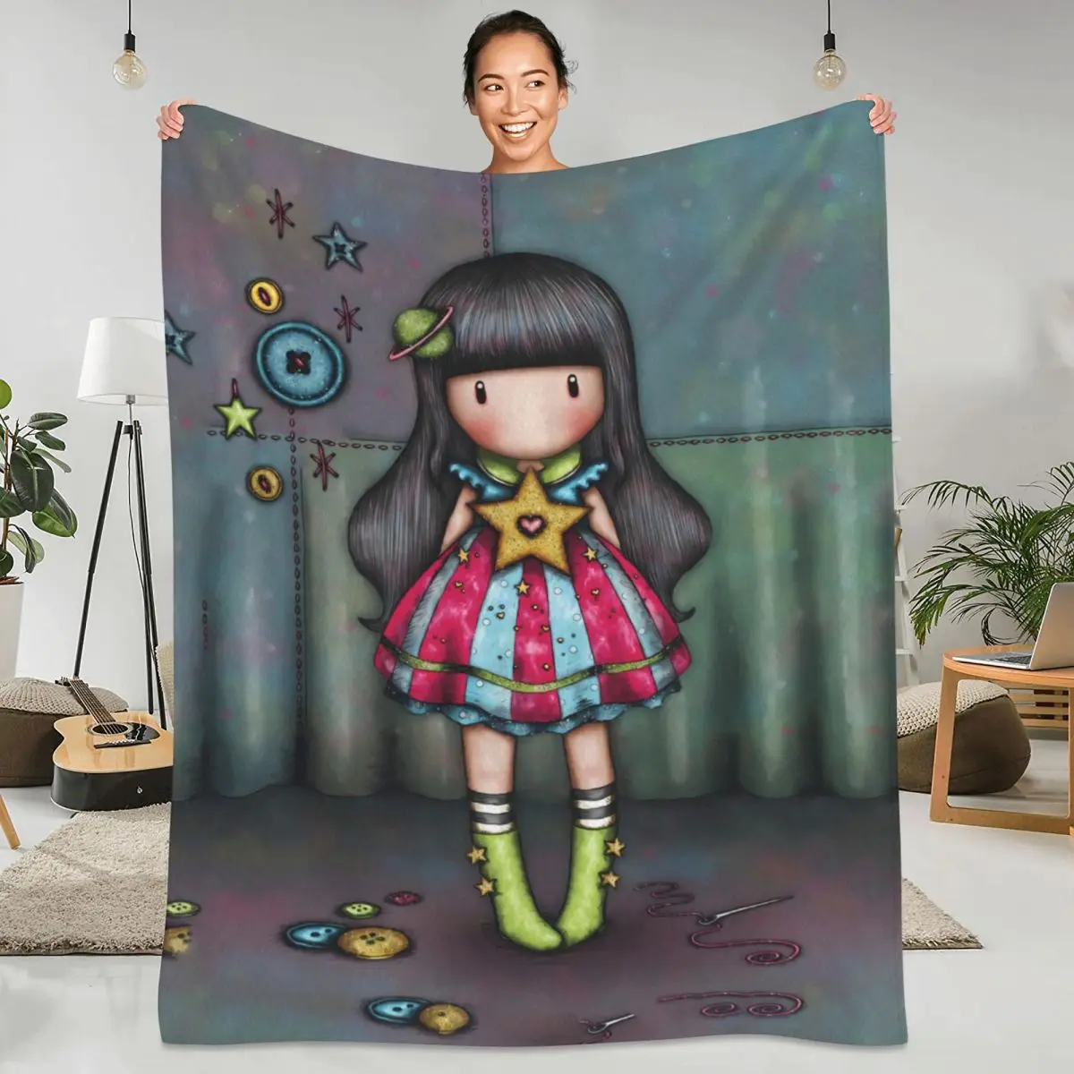 Santoro Gorjuss Soft Warm Blanket Moon Buttons Print Picnic Throw Blanket Autumn Cute Design Flannel Bedspread Sofa Bed Cover
Santoro Gorjuss Soft Warm Blanket Moon Buttons Print Picnic Throw Blanket Autumn Cute Design Flannel Bedspread Sofa Bed Cover
