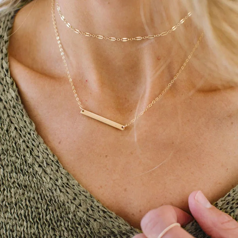 New European and American Ladies Temperament Stainless Steel Necklace Titanium Steel Pendant Stacked Double Necklace.
New European and American Ladies Temperament Stainless Steel Necklace Titanium Steel Pendant Stacked Double Necklace.