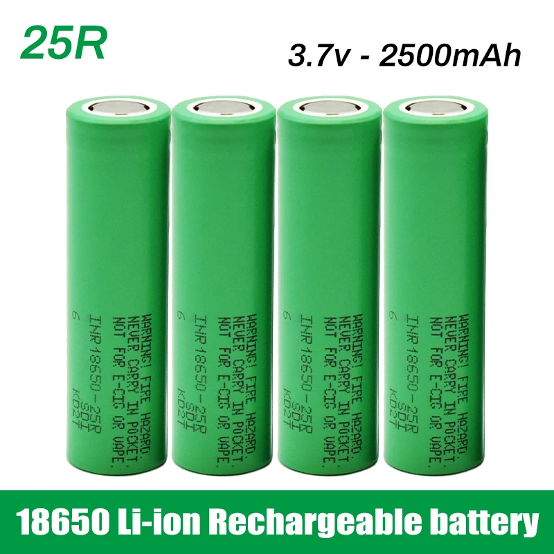 

100% NEW 18650 Battery 3.7V Rechargeable Battery INR18650 25R 20A Discharge Li-ion Battery Battery Screwdriver Flashlight