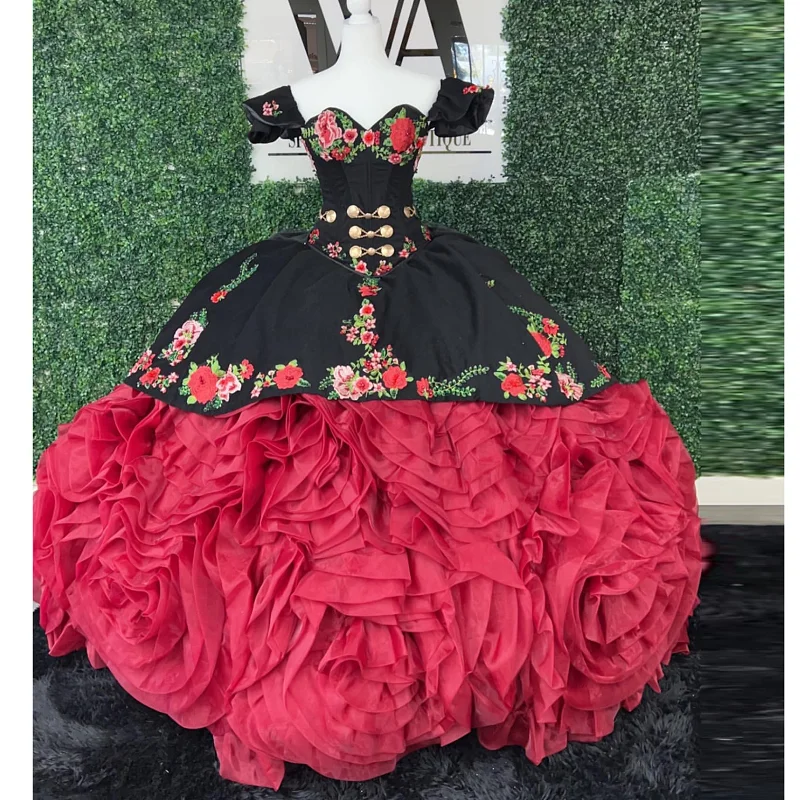 Black And Red Mexico Quinceanera Dresses Ball Gown Appliques Ruched Vestidos De 15 Años Graduation Party Prom Dress
Black And Red Mexico Quinceanera Dresses Ball Gown Appliques Ruched Vestidos De 15 Años Graduation Party Prom Dress