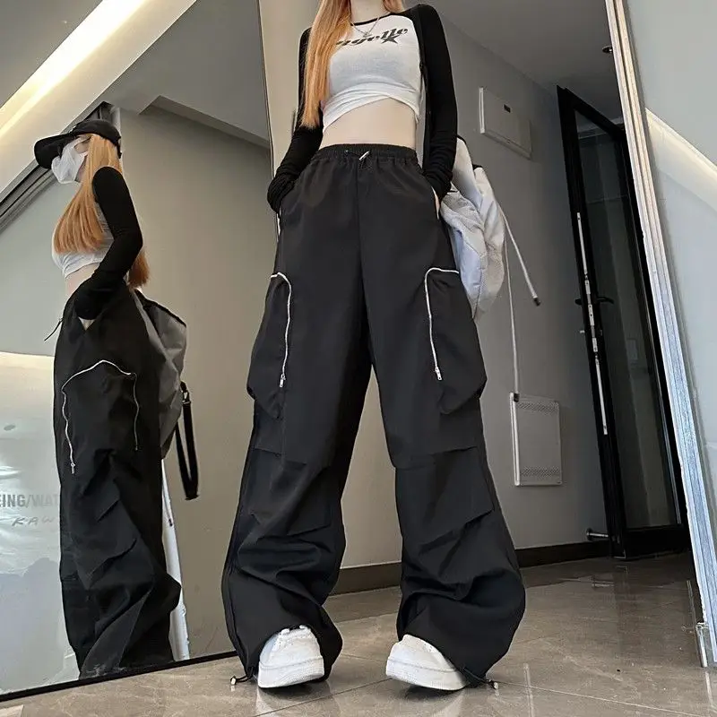 

Deeptown Y2K Harajuku Cargo Pants Woman Black Streetwear Baggy Parachute Hippie Vintage Oversized Korean Fashion Trouser Casual