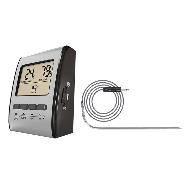 Digital Meat Thermometer BBQ Kitchen Cooking Thermometer With Probe Sensor Timer Backlight Grill Oven Thermometer
Digital Meat Thermometer BBQ Kitchen Cooking Thermometer With Probe Sensor Timer Backlight Grill Oven Thermometer