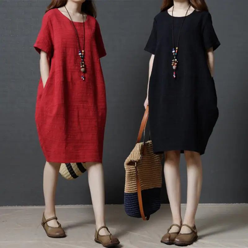 2023 Summer Loose Thin Casual Fashion Cotton Linen Dress Korean Simple Solid Color Lazy Style Women Short Dress Free Shipping
2023 Summer Loose Thin Casual Fashion Cotton Linen Dress Korean Simple Solid Color Lazy Style Women Short Dress Free Shipping