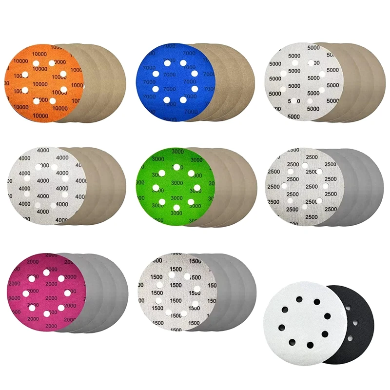 Promotion! 32 Pcs Sandpaper 8 Hole 5Inch Wheel Shackles Wet And Dry Sandpaper With 2 Interface Pads For Automotive Metal Polishi
Promotion! 32 Pcs Sandpaper 8 Hole 5Inch Wheel Shackles Wet And Dry Sandpaper With 2 Interface Pads For Automotive Metal Polishi