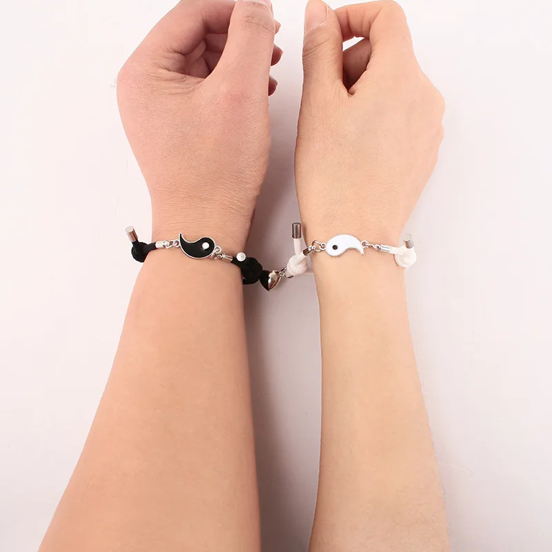 WANGAIYAO new fashion simple Milan rope black and white magnet Tai Chi couple bracelet pair of men and women hand rope ornaments
WANGAIYAO new fashion simple Milan rope black and white magnet Tai Chi couple bracelet pair of men and women hand rope ornaments