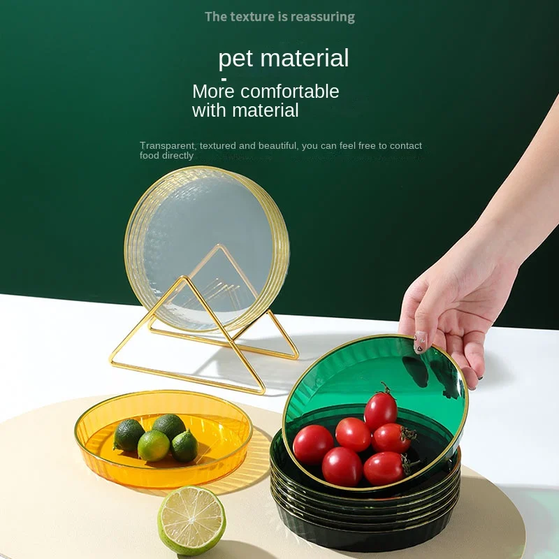 Household Transparent Dessert Cake Tray Light Luxury Fruit Plate Kitchen Accessories Pet Plastic Material Dry Fruit Plate
Household Transparent Dessert Cake Tray Light Luxury Fruit Plate Kitchen Accessories Pet Plastic Material Dry Fruit Plate