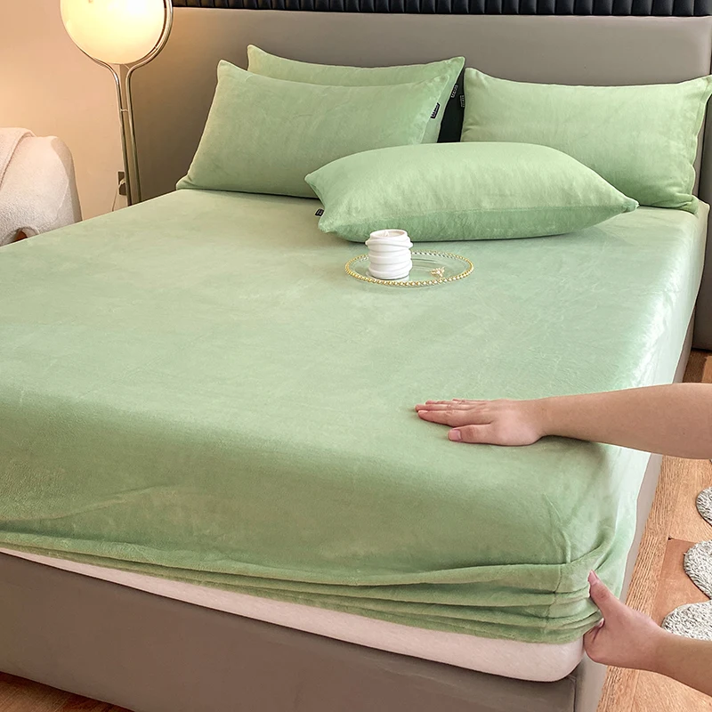 Mattress Covers Solid Milk Velvet Fitted Sheet Winter Thicken Warm Double Bed Sheets All-Around Elastic Home Textile Bed Linen
Mattress Covers Solid Milk Velvet Fitted Sheet Winter Thicken Warm Double Bed Sheets All-Around Elastic Home Textile Bed Linen