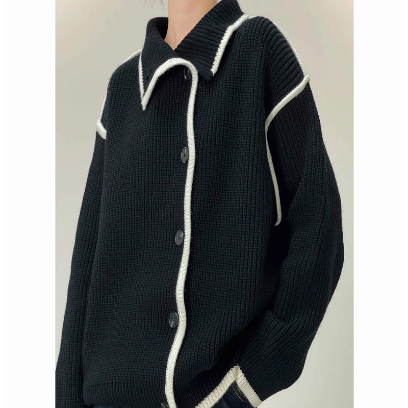 Winter Women's Clothing Sweater Coat Retro Street Style Single-Breasted Black Turtle Neck Long Sleeves Cardigan Knitting Top
Winter Women's Clothing Sweater Coat Retro Street Style Single-Breasted Black Turtle Neck Long Sleeves Cardigan Knitting Top