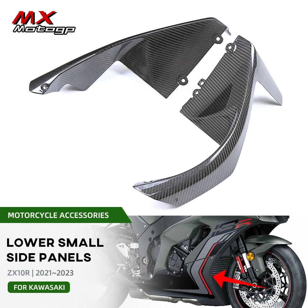 Carbon Fiber Front Trim Side Panels Radiator Cover Cowl For KAWASAKI NINJA ZX10R ZX 10R 2021 2022 2023 Motorcycle Fairing Kits 
Carbon Fiber Front Trim Side Panels Radiator Cover Cowl For KAWASAKI NINJA ZX10R ZX 10R 2021 2022 2023 Motorcycle Fairing Kits