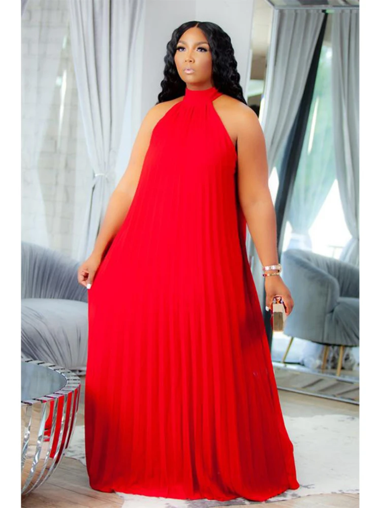 Red Plus Size Dresses 4XL 5XL Halter Long Loose Chiffon Outfits Pullover Sleeveless Evening Birthday Cocktail Party Gowns 2023
Red Plus Size Dresses 4XL 5XL Halter Long Loose Chiffon Outfits Pullover Sleeveless Evening Birthday Cocktail Party Gowns 2023