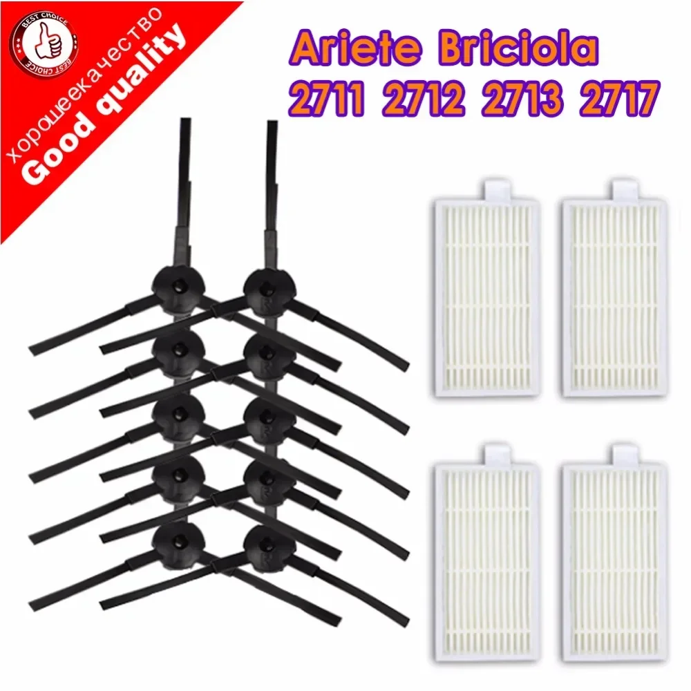 10 шт. боковая щетка + 4 шт. фильтр Hepa для Ariete Briciola 2711 2712 2713 2717 ROBOT HOFER, детали для чистки, аксессуары
10 шт. боковая щетка + 4 шт. фильтр Hepa для Ariete Briciola 2711 2712 2713 2717 ROBOT HOFER, детали для чистки, аксессуары