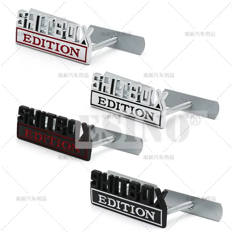 Стайлинг автомобиля 3D Sh * tbox Edition металлическая хромированная эмблема из цинкового сплава передняя решетка декоративный значок забавная наклейка автомобильный аксессуар
Стайлинг автомобиля 3D Sh * tbox Edition металлическая хромированная эмблема из цинкового сплава передняя решетка декоративный значок забавная наклейка автомобильный аксессуар
