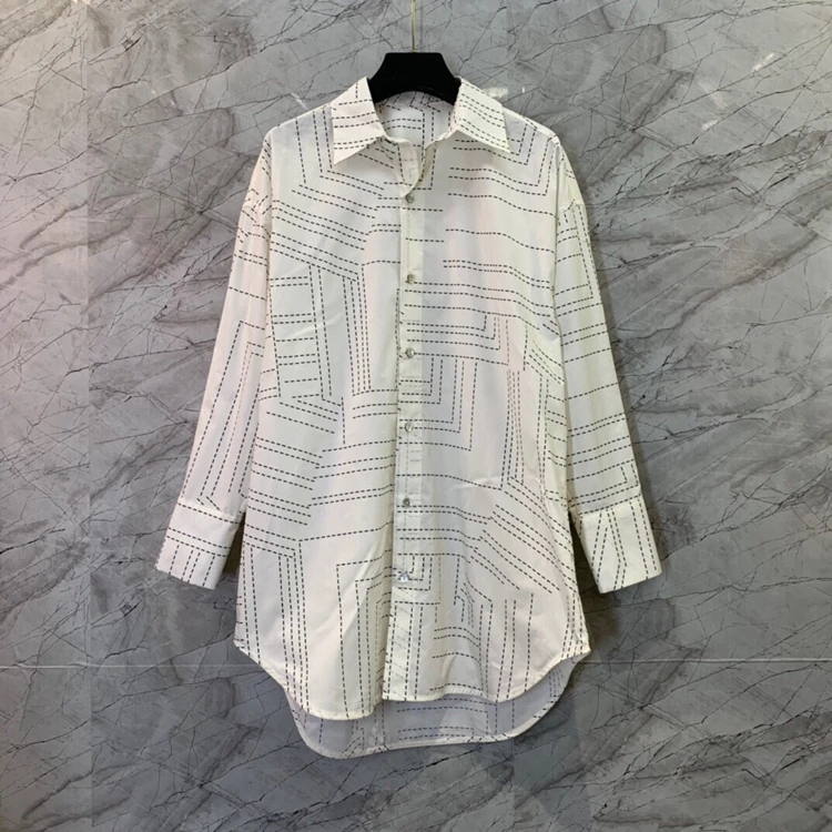 2022 new women fashion lapel dotted stripe decoration long-sleeved versatile mid-length top shirt 1229
2022 new women fashion lapel dotted stripe decoration long-sleeved versatile mid-length top shirt 1229