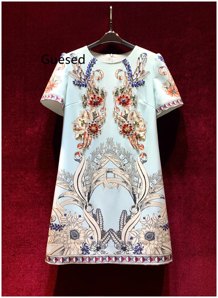 Женское платье с коротким рукавом, летнее платье ручной работы со стразами и принтом, 2023
Женское платье с коротким рукавом, летнее платье ручной работы со стразами и принтом, 2023