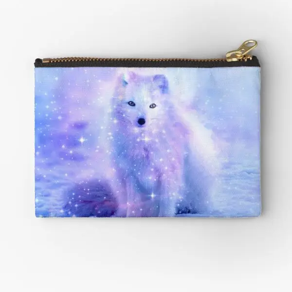 

Arctic Iceland Fox Zipper Pouches Socks Key Cosmetic Wallet Women Panties Small Underwear Pocket Storage Bag Coin Pure Money