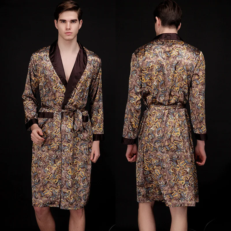 Sexy Robe Dressing Gown Men's Summer Silk Pajamas Mid-Length Home Ice Silk Men's Robes Spring and Autumn Long Sleeve Home Wear
Sexy Robe Dressing Gown Men's Summer Silk Pajamas Mid-Length Home Ice Silk Men's Robes Spring and Autumn Long Sleeve Home Wear