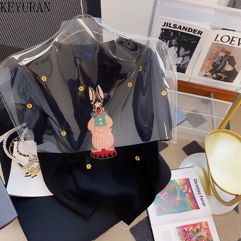 Summer Thin Hollow Out Knitted T-Shirt Women's Black Anime Embroidery Short-sleeved Sweater Woman Tee Casual Knitwear Top Jumper
Summer Thin Hollow Out Knitted T-Shirt Women's Black Anime Embroidery Short-sleeved Sweater Woman Tee Casual Knitwear Top Jumper
