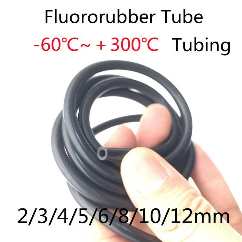 

1M -60 ℃ ~ 300 ℃ Fluororubber Hose Fluororubber Pipe High Temperature Corrosion Resistance Oil Pipe 2mm /3 / 4 / 5 / 6 / 8 /10mm