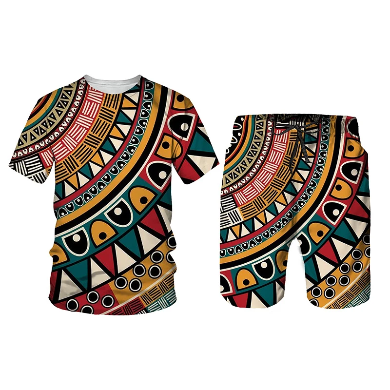 African Style Men's Summer Tracksuit Ethnic Totem Print T-Shirt Shorts Set Casual Clothing Vintage Oversized Fashion Outfits
African Style Men's Summer Tracksuit Ethnic Totem Print T-Shirt Shorts Set Casual Clothing Vintage Oversized Fashion Outfits