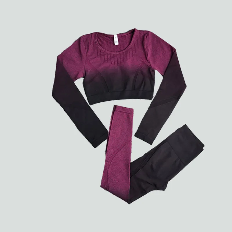 2 Piece Set Women Seamless Ombre Yoga Set Workout Long Sleeve Crop Top Training Leggings Gym Clothing Fitness Sportswear Suits
2 Piece Set Women Seamless Ombre Yoga Set Workout Long Sleeve Crop Top Training Leggings Gym Clothing Fitness Sportswear Suits
