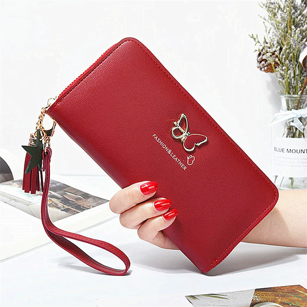 Fashion Butterfly Women Wallet Wrist Handle Phone Case Long Section Money Pocket Pouch Handbag Women's Purse Card Holders 2022 
Fashion Butterfly Women Wallet Wrist Handle Phone Case Long Section Money Pocket Pouch Handbag Women's Purse Card Holders 2022