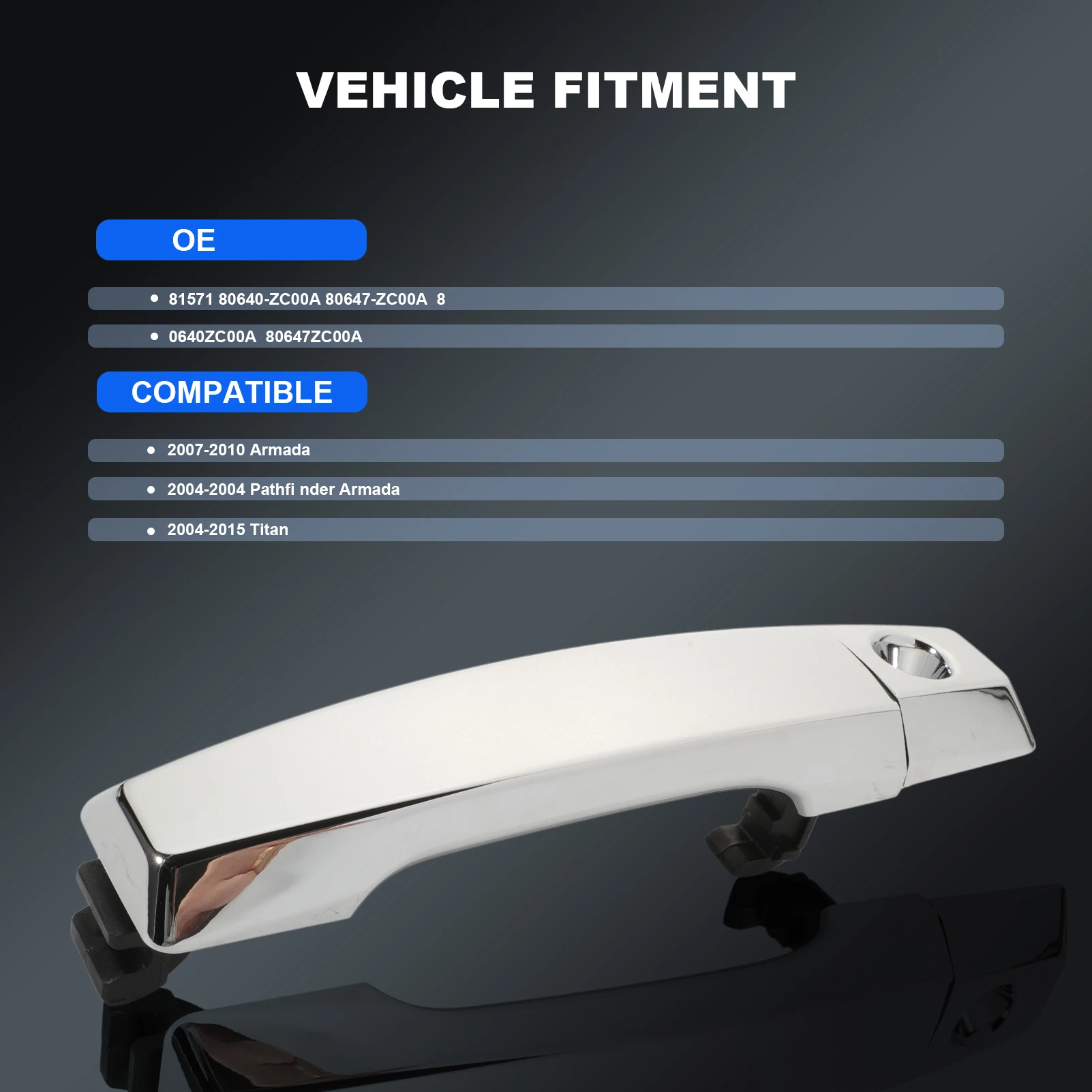 Передняя левая/правая внешняя ручка двери с отверстием для ключа 80647ZC00A 80640-ZC00A для Nissan Titan 2004-2015 Armada 2007-2010
Передняя левая/правая внешняя ручка двери с отверстием для ключа 80647ZC00A 80640-ZC00A для Nissan Titan 2004-2015 Armada 2007-2010