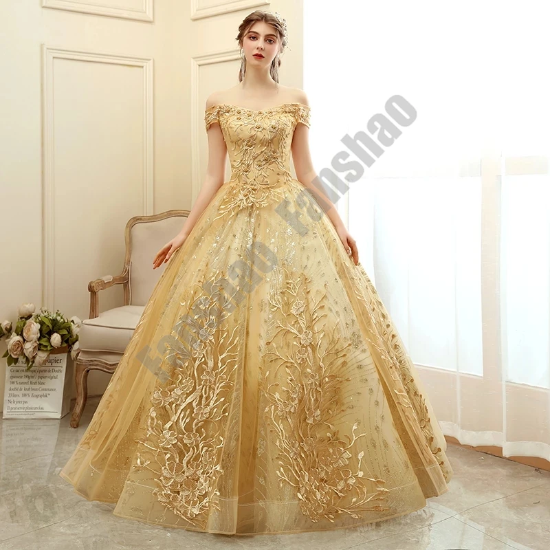 Fanshao wd989 Quinceanera Dress Gold Off The Shoulder Luxury For 15 Girls Ball Gowns Appliques Pearls Flowers Exqusite Vestido
Fanshao wd989 Quinceanera Dress Gold Off The Shoulder Luxury For 15 Girls Ball Gowns Appliques Pearls Flowers Exqusite Vestido