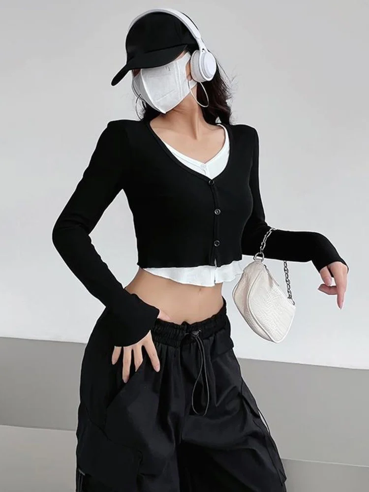 Sweet Spring Autumn Hot Girls Jazz Long Sleeve T-shirt Women Slim Tight Two Piece Color Contrast Short High Waist Tees L8NY
Sweet Spring Autumn Hot Girls Jazz Long Sleeve T-shirt Women Slim Tight Two Piece Color Contrast Short High Waist Tees L8NY