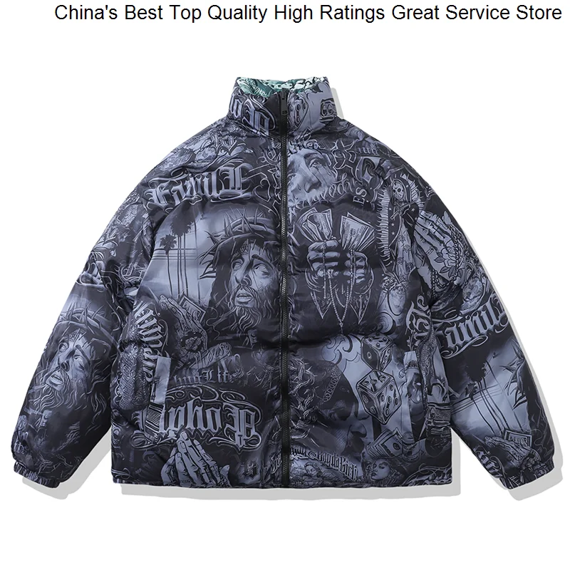 Men Hop 2023 Parka Hip Reversible Jacket Figure Letter Full Printed Jackets Punk Gothic Winter Thick Warm Casual Oversized Coat
Men Hop 2023 Parka Hip Reversible Jacket Figure Letter Full Printed Jackets Punk Gothic Winter Thick Warm Casual Oversized Coat