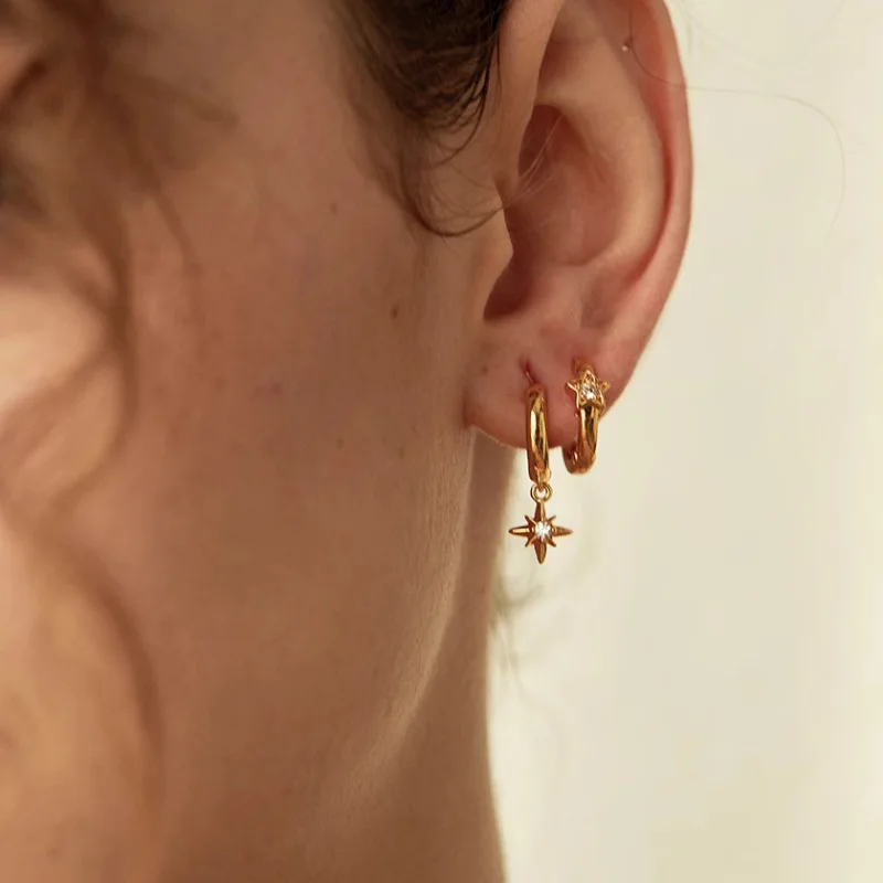 Trendy Gold Asymmetric Eight Pointed Star Earrings for Women Exquisite Silver Needle Studs Sweet Elegant Luxury Jewelry Gifts
Trendy Gold Asymmetric Eight Pointed Star Earrings for Women Exquisite Silver Needle Studs Sweet Elegant Luxury Jewelry Gifts