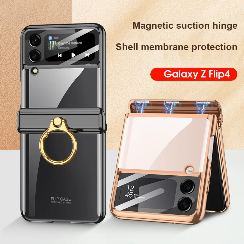 Magnetic Ring Holder Folding Case For Samsung Galaxy Z Flip 4 Shell Membrane Integrated Back Anti-fall Cover for Samsung Z Flip4
Magnetic Ring Holder Folding Case For Samsung Galaxy Z Flip 4 Shell Membrane Integrated Back Anti-fall Cover for Samsung Z Flip4