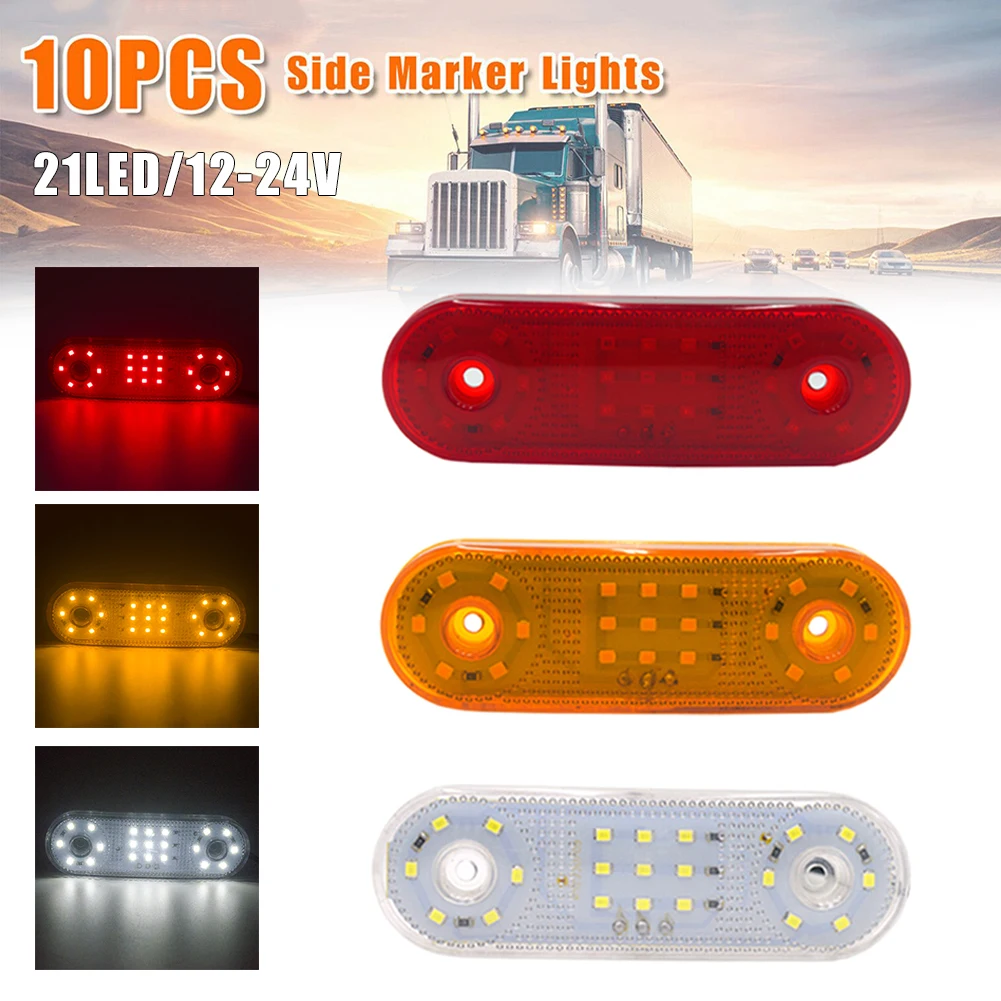 10PCS 21LED Side Marker Light 12-24V Side Marker Indicator Warning Signal Tail Light Red Yellow White Lamp for Car Truck Trailer
10PCS 21LED Side Marker Light 12-24V Side Marker Indicator Warning Signal Tail Light Red Yellow White Lamp for Car Truck Trailer
