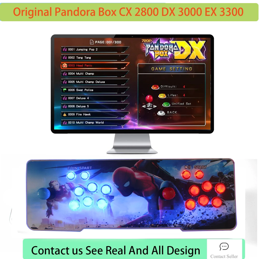 Original Pandora Box DX CX EX 3300 Save Function Multiplayer Joysticks LED push button Arcade Retro Video Game Console Cabinet
Original Pandora Box DX CX EX 3300 Save Function Multiplayer Joysticks LED push button Arcade Retro Video Game Console Cabinet
