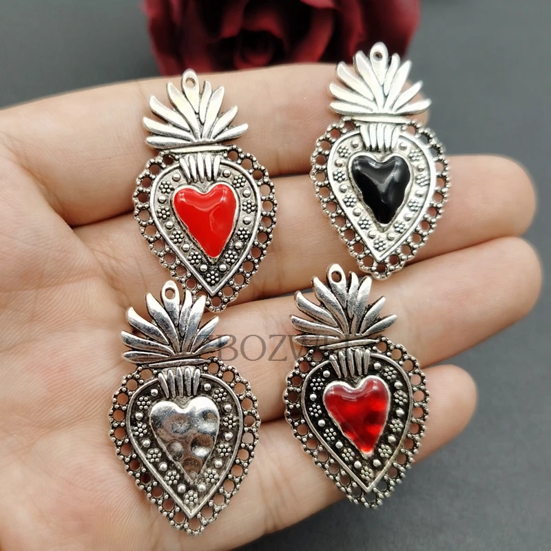 4pcs Large Enamel Milagro Ex Voto Heart Charms,Sacred Heart, Religious,DIY Charms Christian Necklace Earring Jewelry Accessories
4pcs Large Enamel Milagro Ex Voto Heart Charms,Sacred Heart, Religious,DIY Charms Christian Necklace Earring Jewelry Accessories