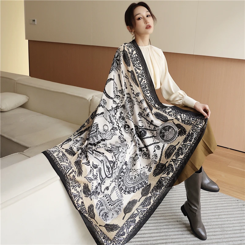 Fashion Women Print Lady Shawl Design Headbands 2022 Silk Square Scarf Wraps Hijab Female Large Bandana Bufanda Foulard
Fashion Women Print Lady Shawl Design Headbands 2022 Silk Square Scarf Wraps Hijab Female Large Bandana Bufanda Foulard