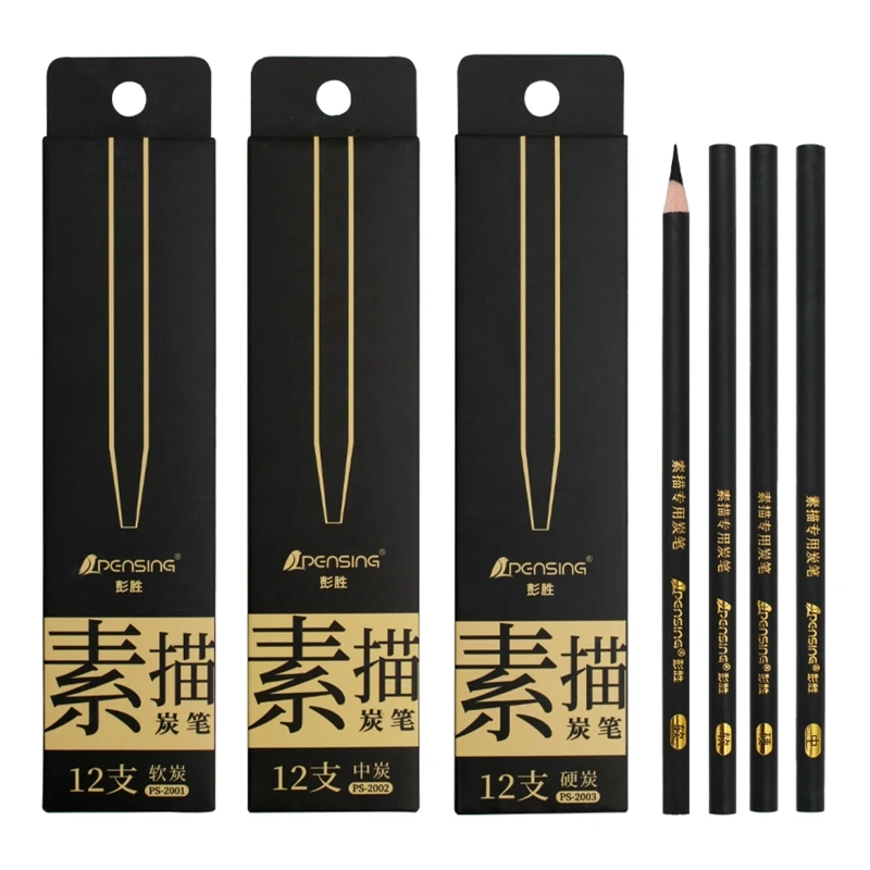 Practical Sketching Pencil Set 3 Degrees Charcoal Pencils Soft Medium Hard Type Kids Adults Drawing Art Craft Supply 12X
Practical Sketching Pencil Set 3 Degrees Charcoal Pencils Soft Medium Hard Type Kids Adults Drawing Art Craft Supply 12X