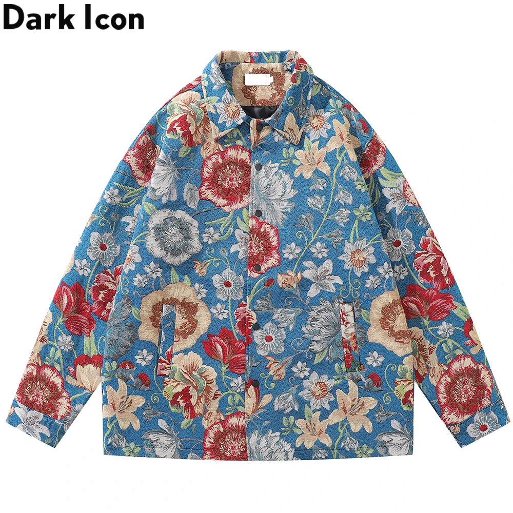 Dark Icon Floral Linen Jacquard Jacket Men Vintage Turn-down Collar Men Women Jackets
Dark Icon Floral Linen Jacquard Jacket Men Vintage Turn-down Collar Men Women Jackets