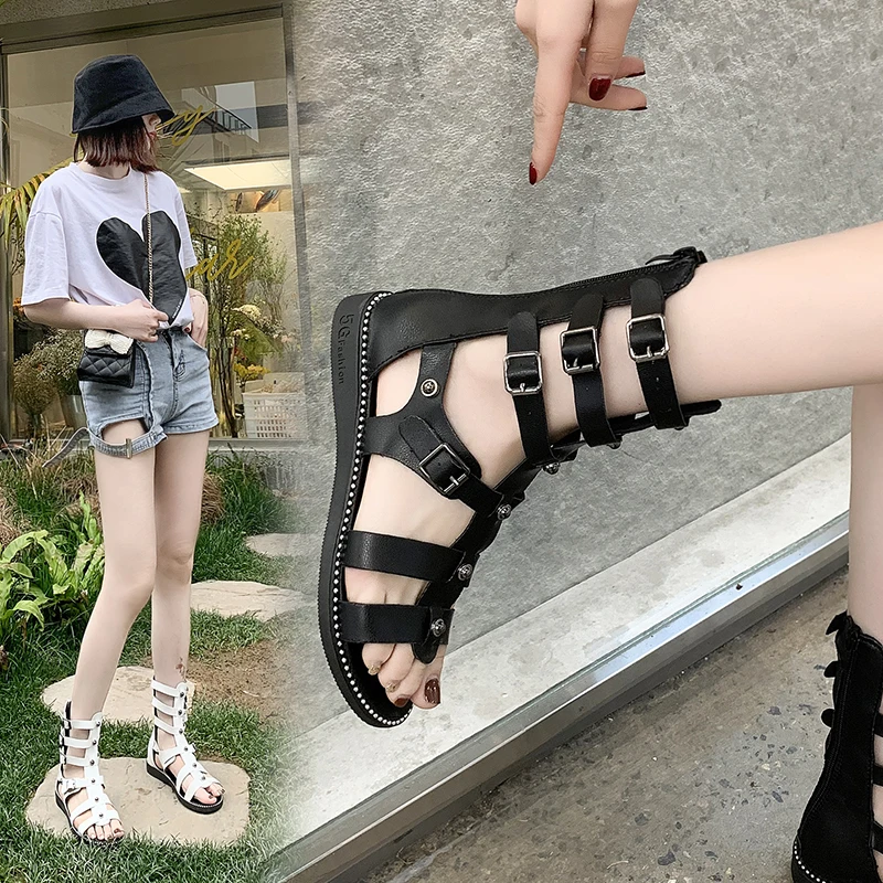 Women's Sandals Shoes 2023 Trend for Woman Gothic Flats Black Gladiator Casual Summers Elegant Sneakers Ankle Boots Hollow-out
Women's Sandals Shoes 2023 Trend for Woman Gothic Flats Black Gladiator Casual Summers Elegant Sneakers Ankle Boots Hollow-out