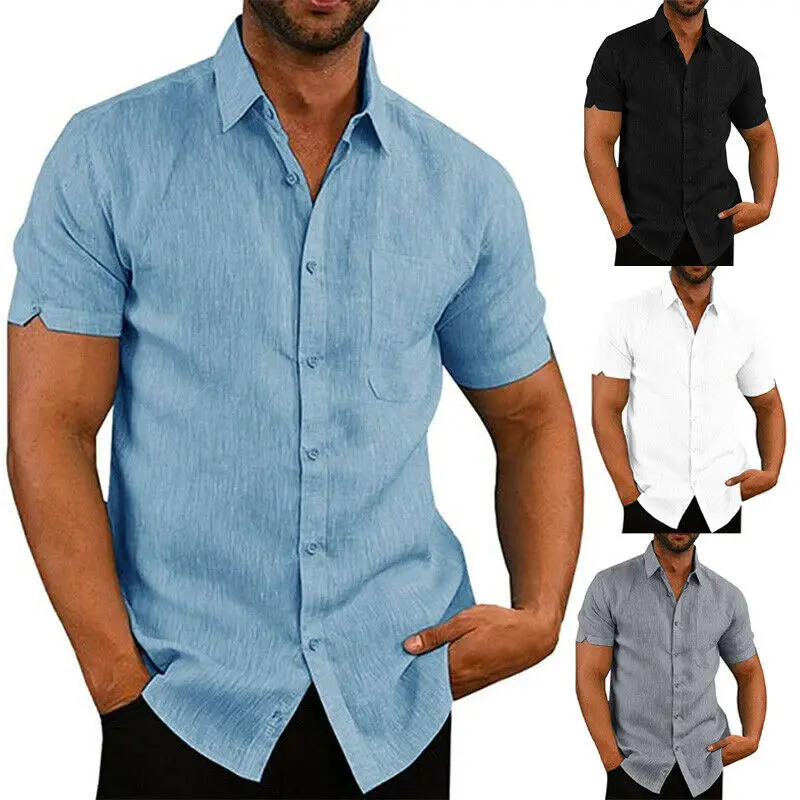 Brand New Summer Casual Men Linen Short Sleeve Solid T-shirt Casual Male Loose Dress Blouse Soft Slim Men Tee Tops
Brand New Summer Casual Men Linen Short Sleeve Solid T-shirt Casual Male Loose Dress Blouse Soft Slim Men Tee Tops